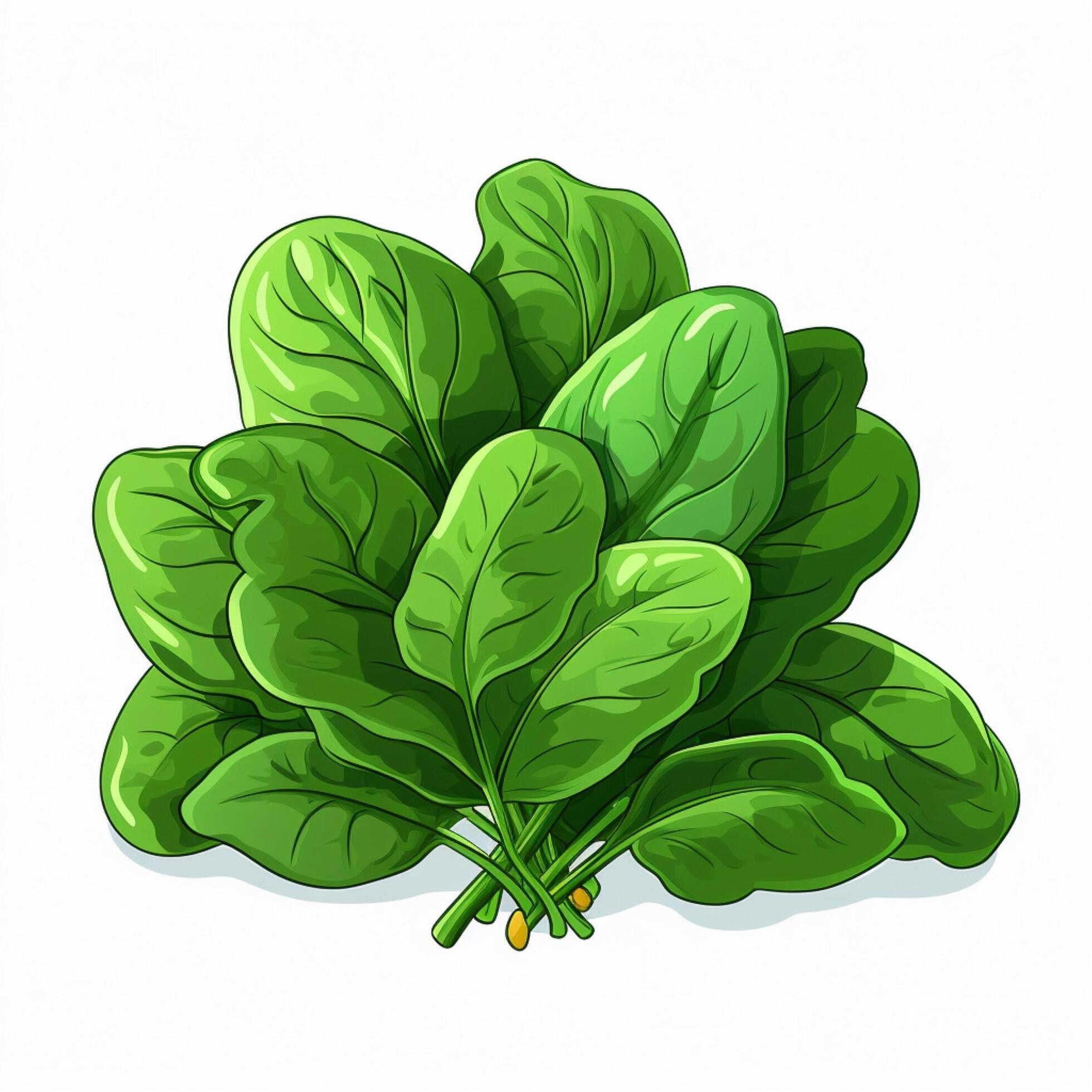 Spinach 2d vector illustration cartoon in white background 30693078 Stock Photo at Vecteezy