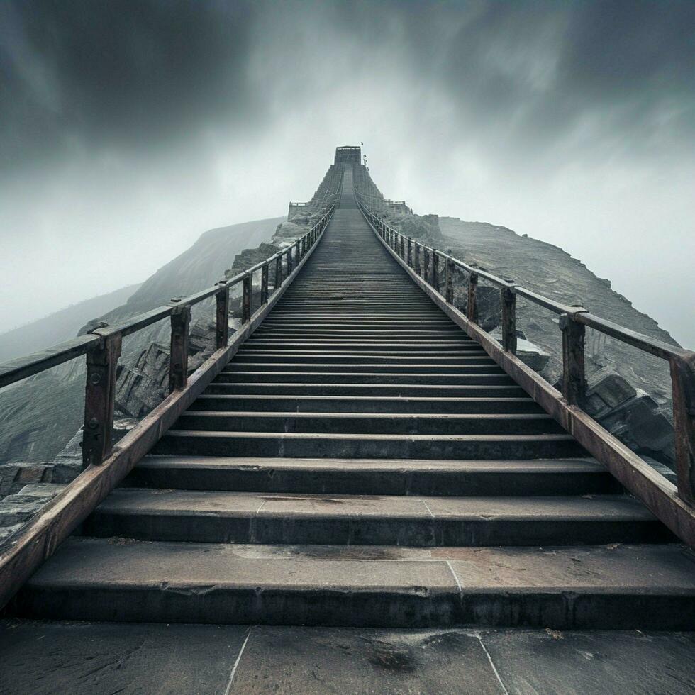 Stairway into nothingness high quality ultra hd 8k hdr photo