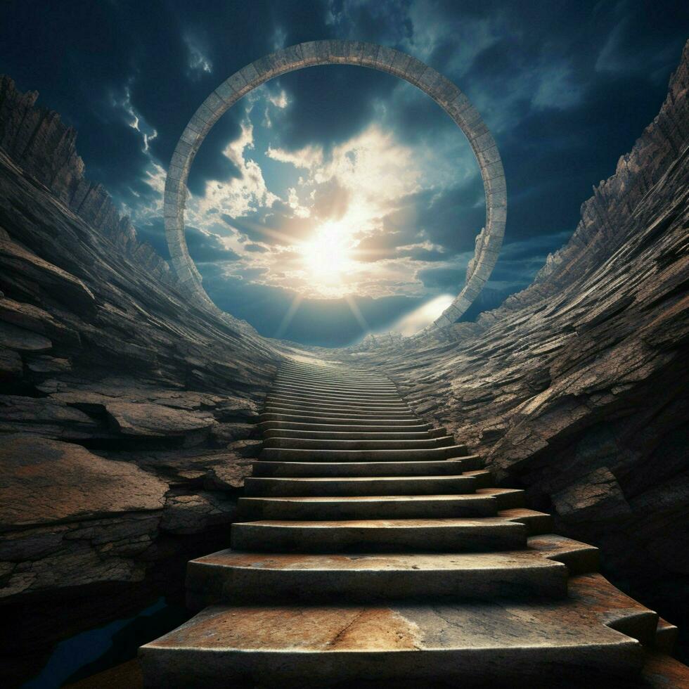 Stairway into nothingness high quality ultra hd 8k hdr photo