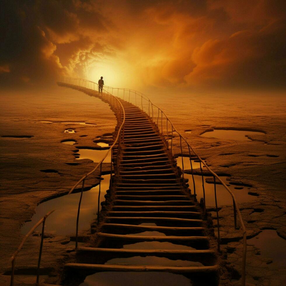 Stairway into nothingness high quality ultra hd 8k hdr photo