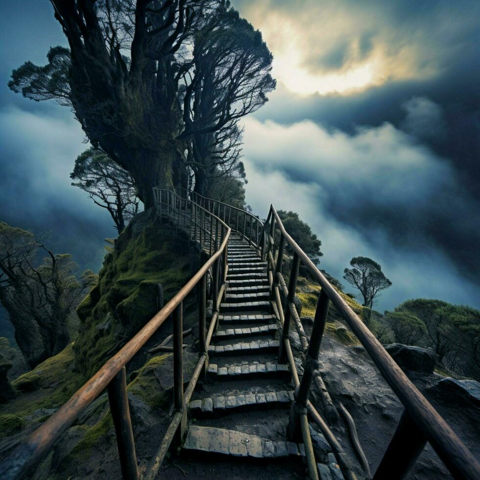 Stairway into nothingness high quality ultra hd 8k hdr photo