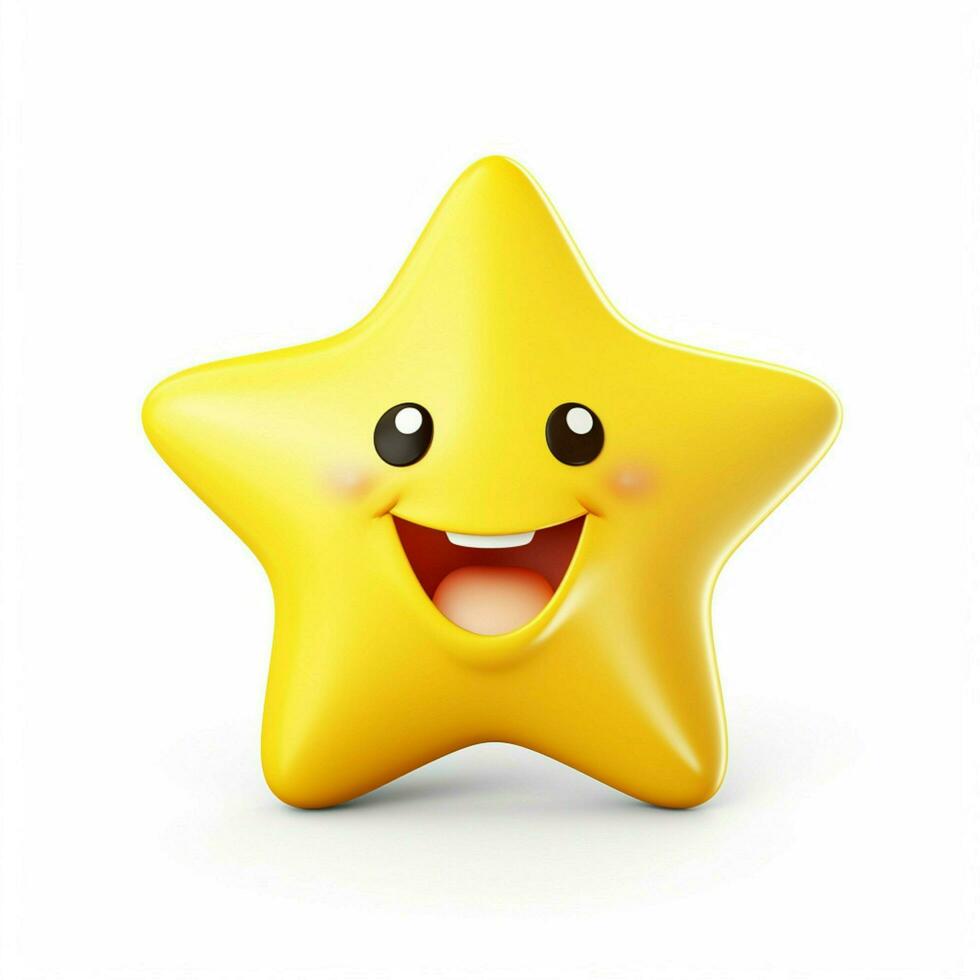 Star-Struck emoji on white background high quality 4k hdr photo