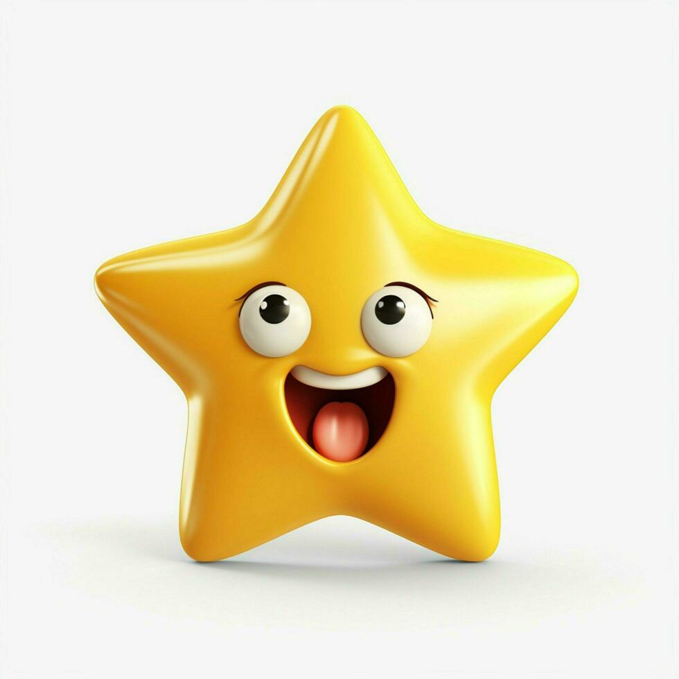 Star-Struck emoji on white background high quality 4k hdr photo