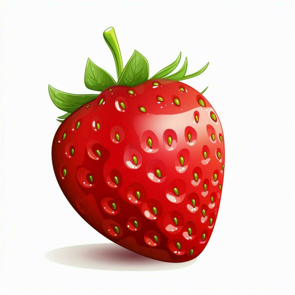 Strawberry 2d cartoon illustraton on white background high photo