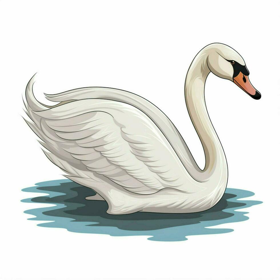 cisne 2d dibujos animados vector ilustración en blanco antecedentes Hola foto