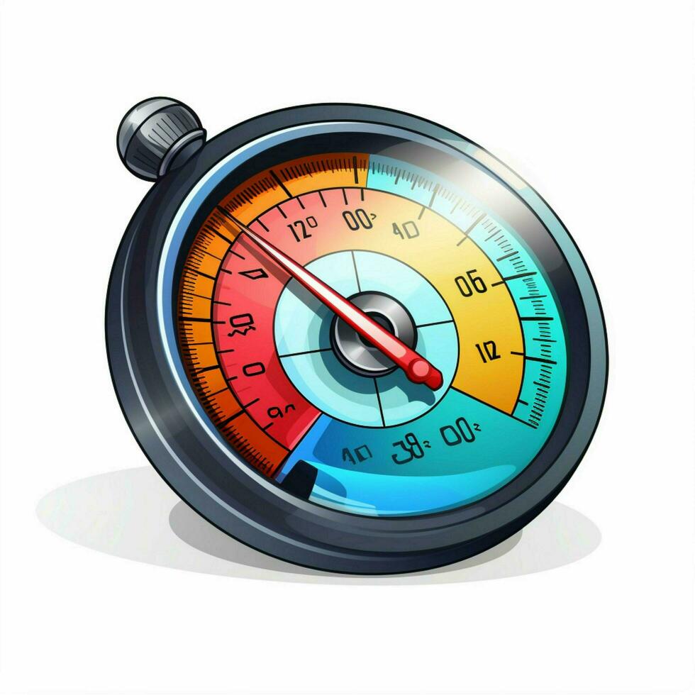 Tachometer 2d cartoon vector illustration on white backgro photo