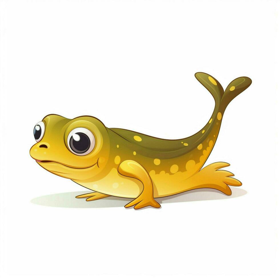 Tadpole 2d cartoon vector illustration on white background photo