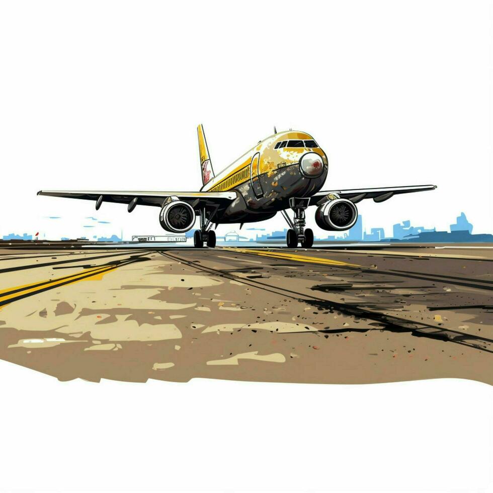 Tarmac 2d cartoon vector illustration on white background photo