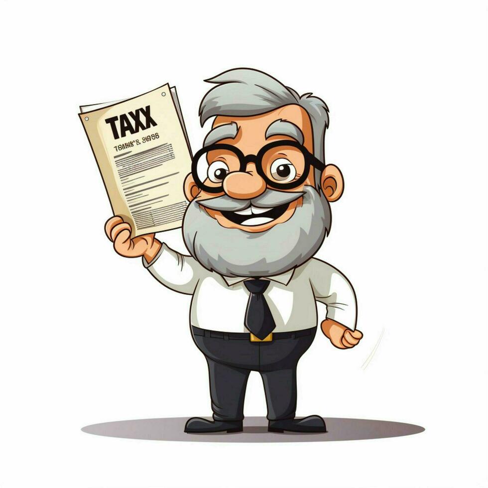 Tax 2d cartoon vector illustration on white background hig photo