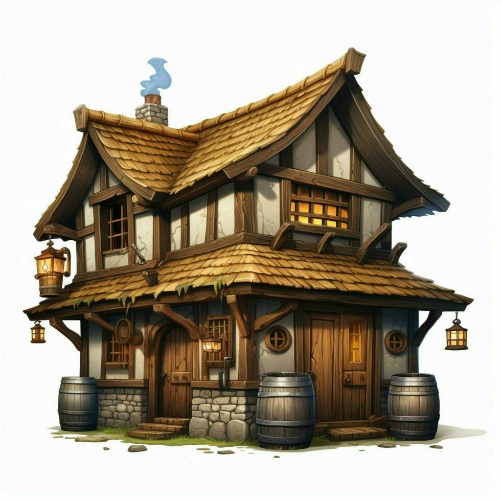 Tavern 2d cartoon vector illustration on white background photo