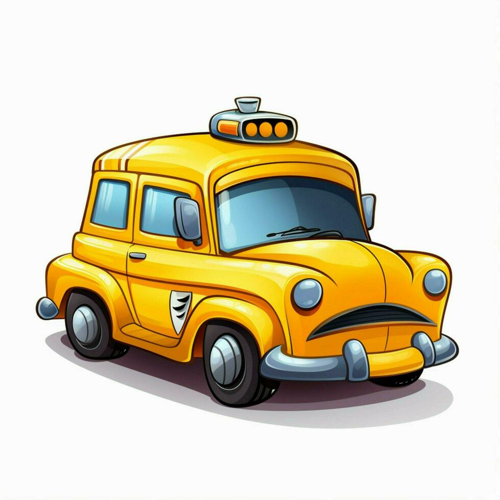 Taxi 2d cartoon vector illustration on white background hi photo