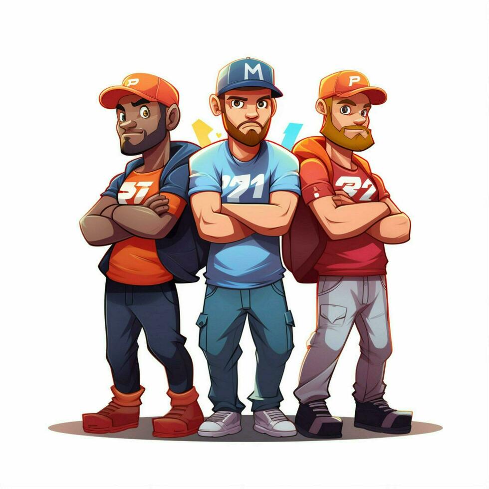 equipo 2d dibujos animados vector ilustración en blanco antecedentes Hola foto