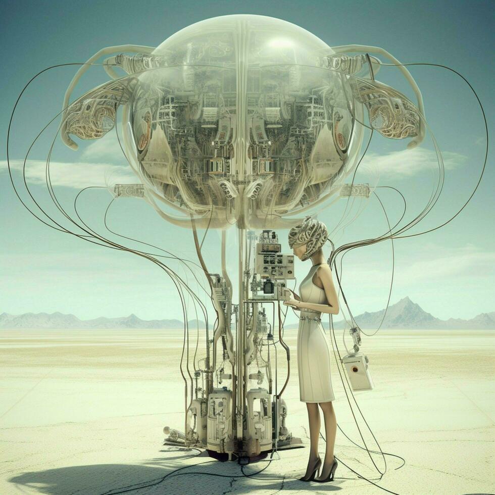 Techno-Surrealism Fuse elements of technology and surreali photo