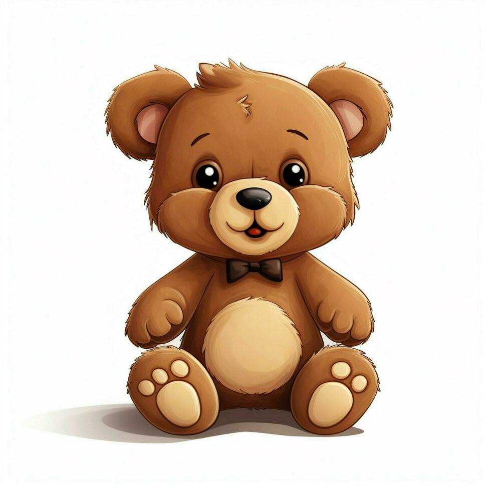 Teddy bear 2d cartoon illustraton on white background high photo