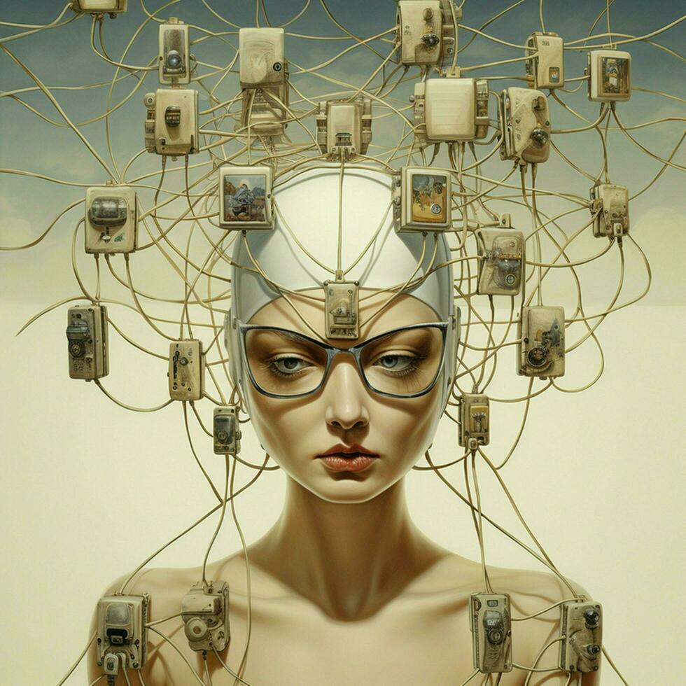 Techno-Surrealism Fuse elements of technology and surreali photo