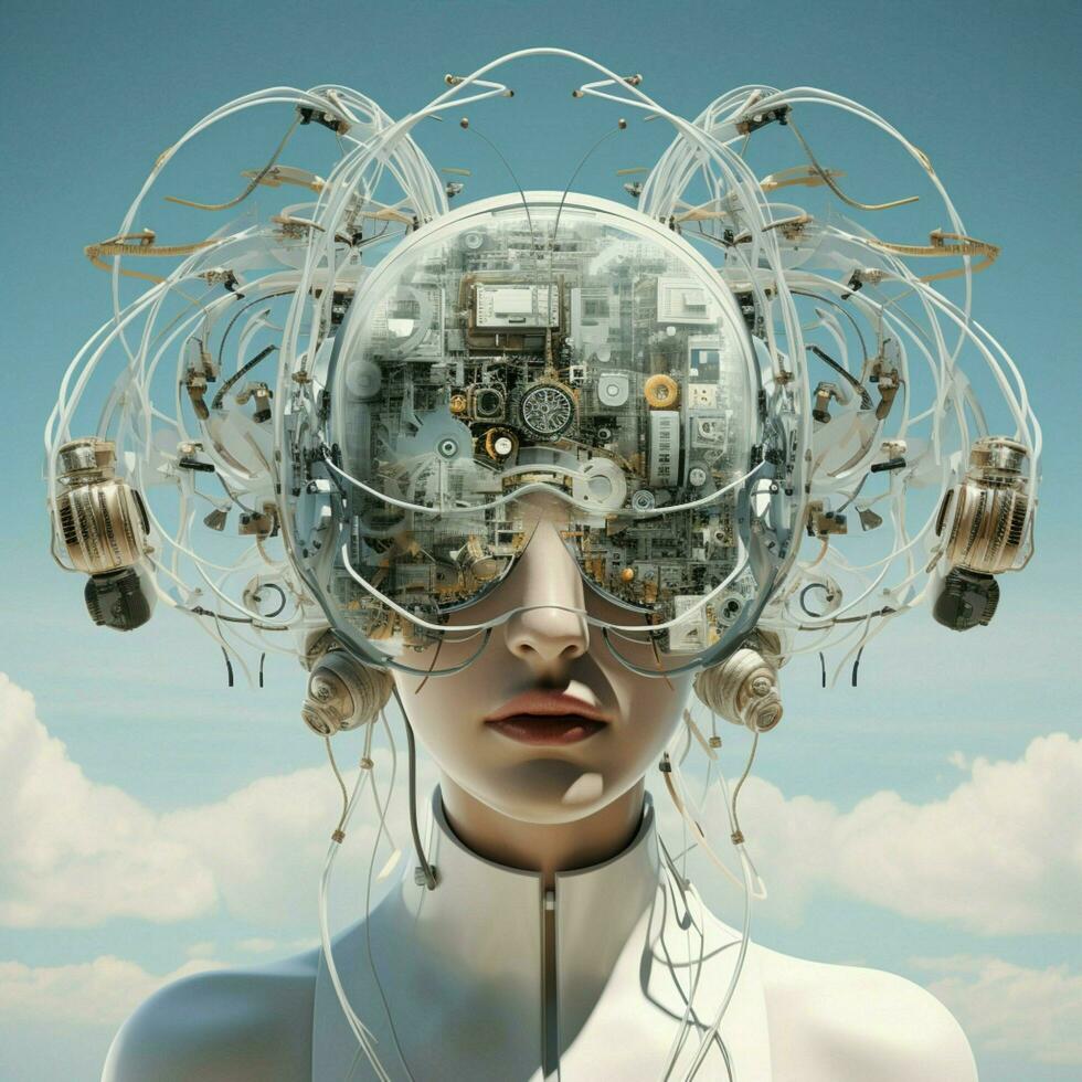 Techno-Surrealism Fuse elements of technology and surreali photo