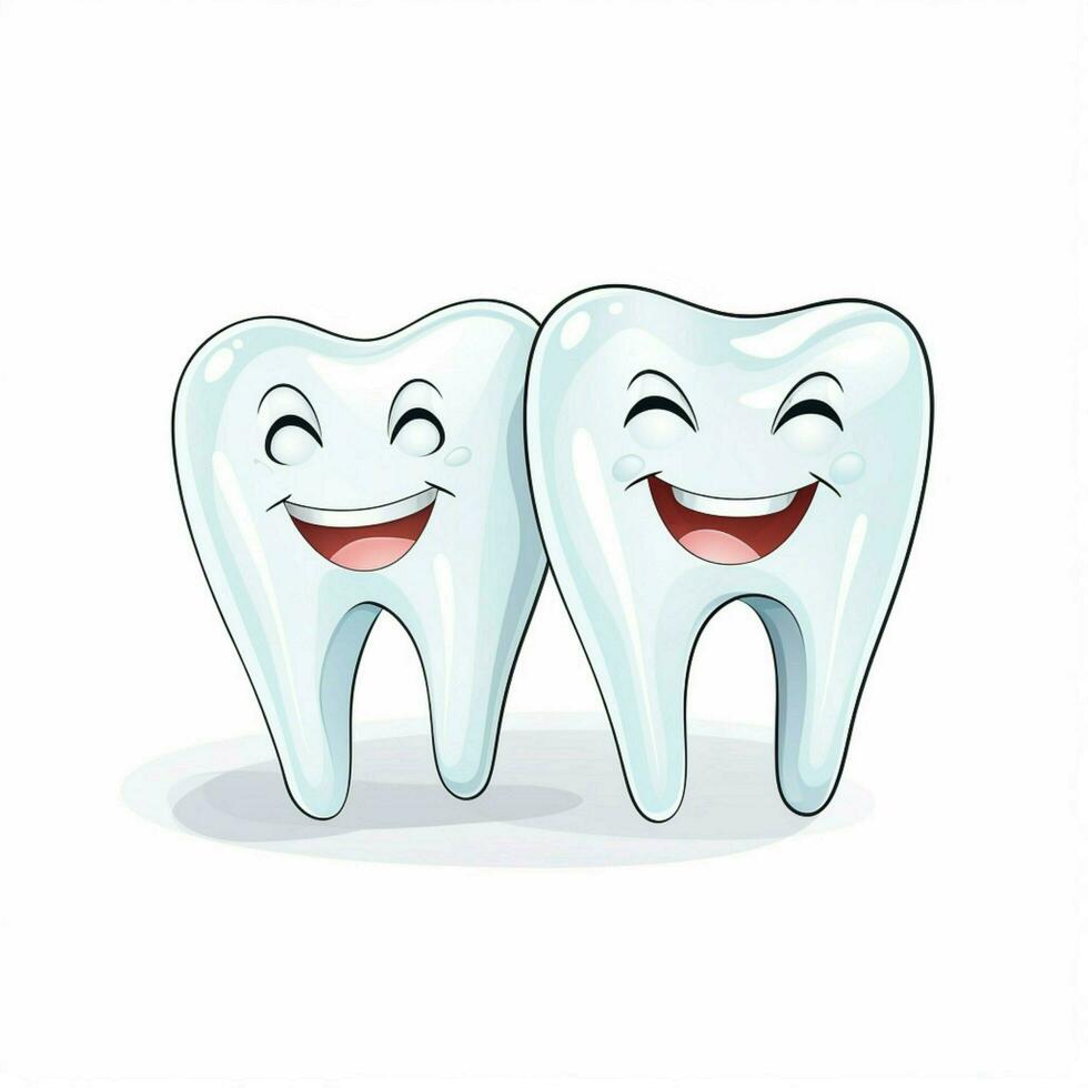 Teeth 2d cartoon vector illustration on white background h photo