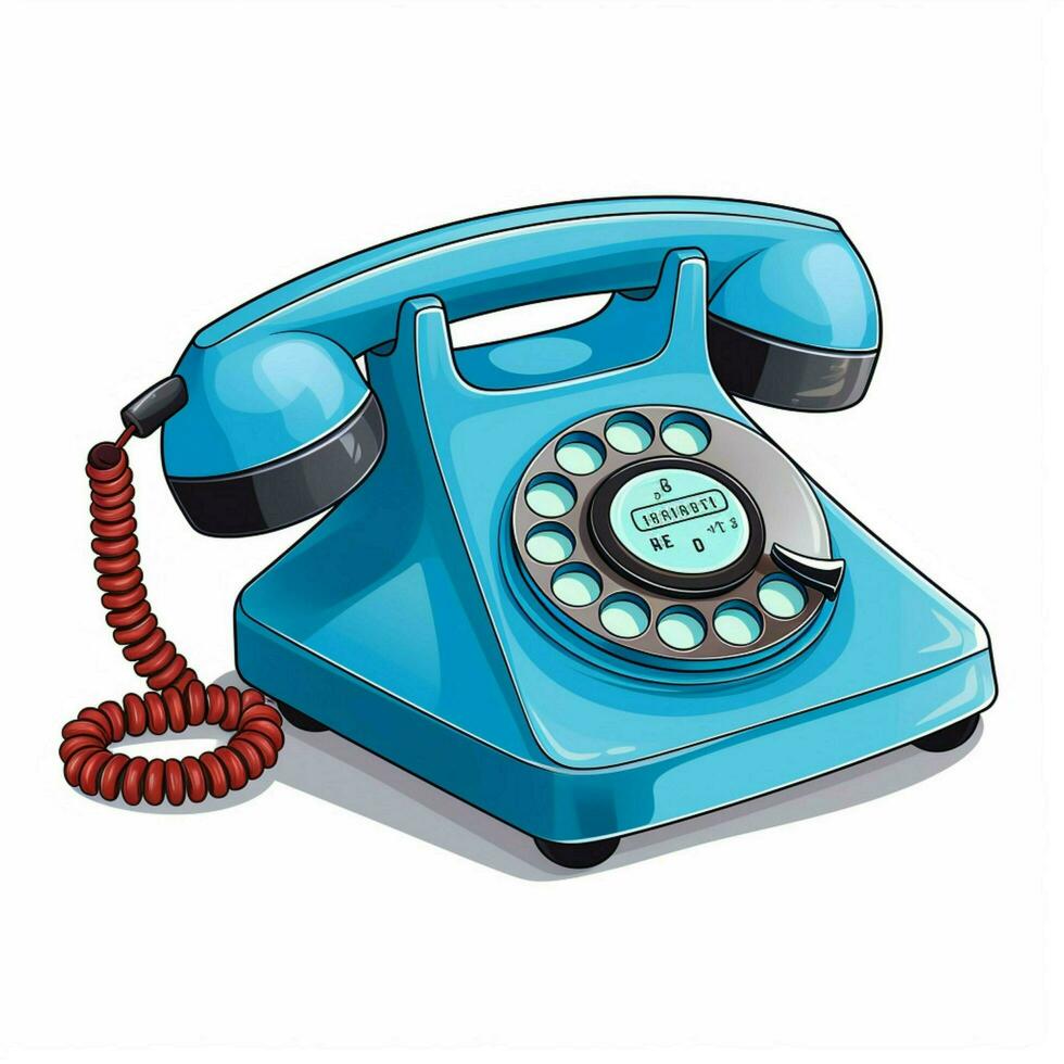 Telephone 2d cartoon vector illustration on white backgrou photo