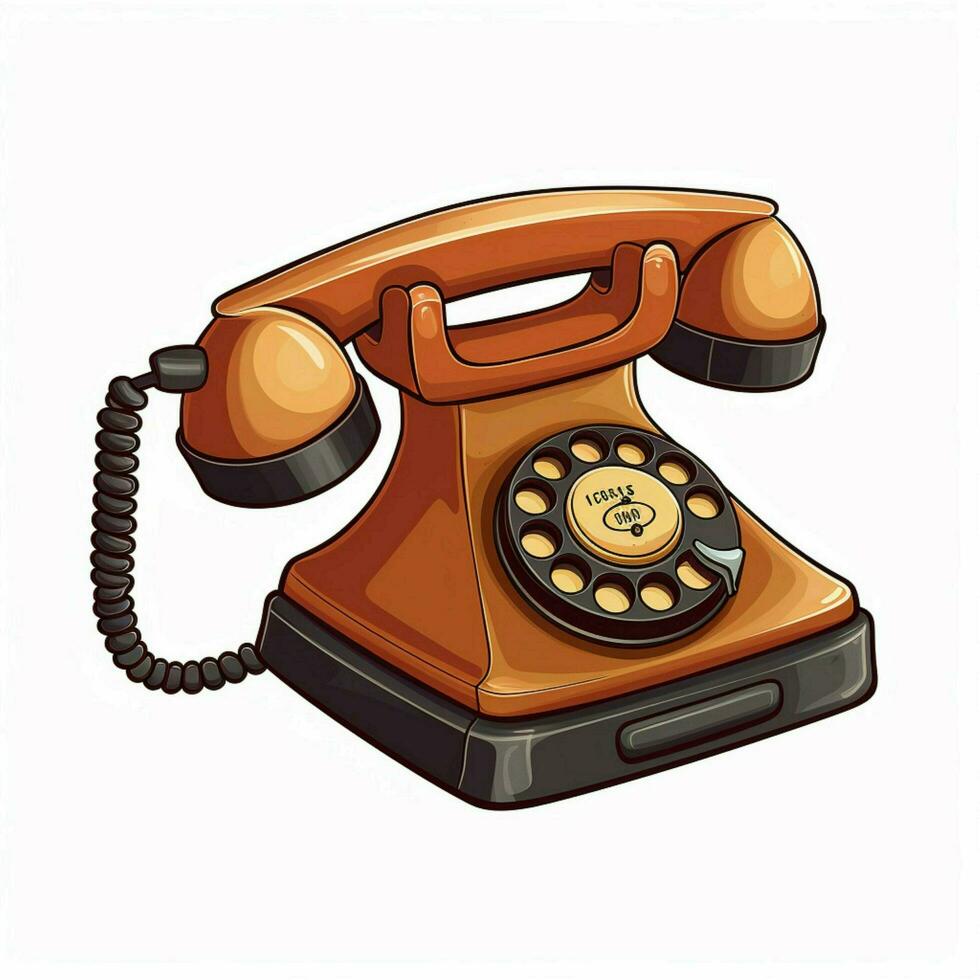 Telephone 2d cartoon vector illustration on white backgrou photo