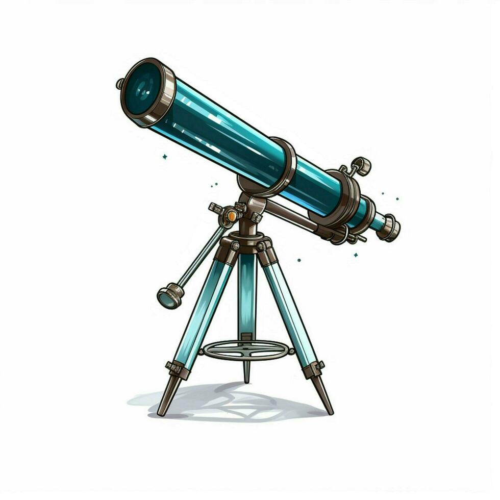 Telescope 2d cartoon vector illustration on white backgrou photo