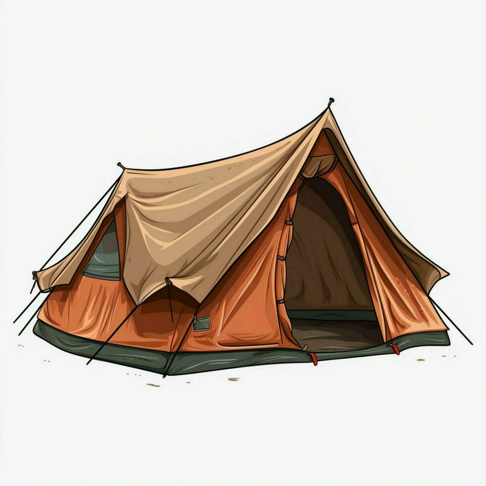 Tent 2d cartoon vector illustration on white background hi photo