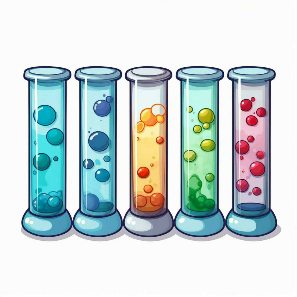 Test tube 2d cartoon vector illustration on white backgrou photo