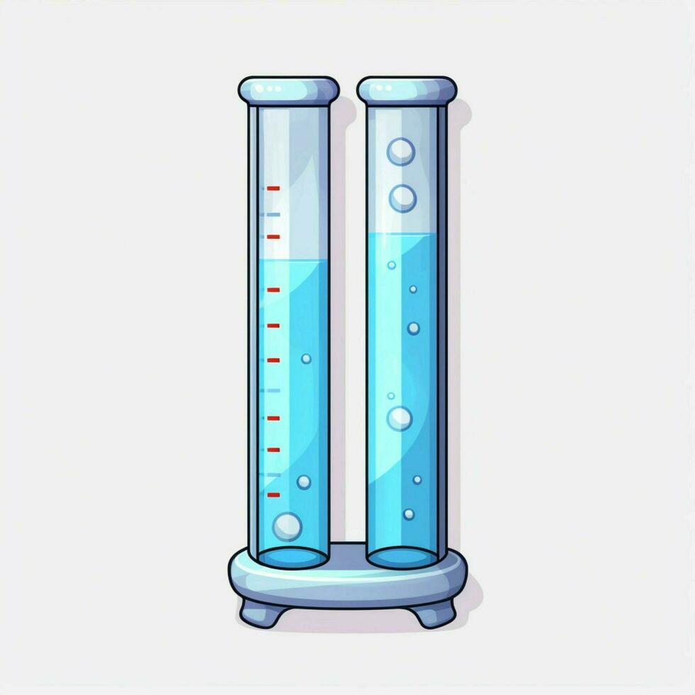 Test tube 2d cartoon vector illustration on white backgrou photo