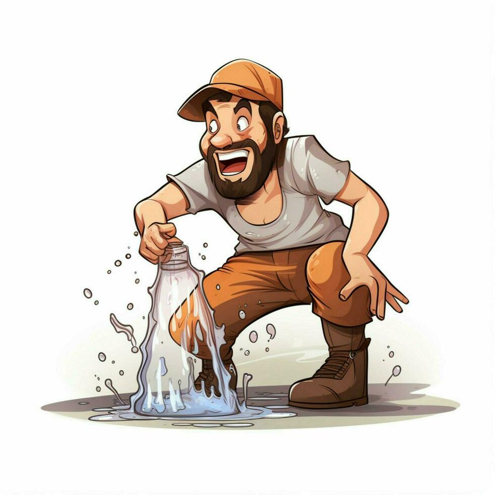 Thirst 2d cartoon vector illustration on white background photo