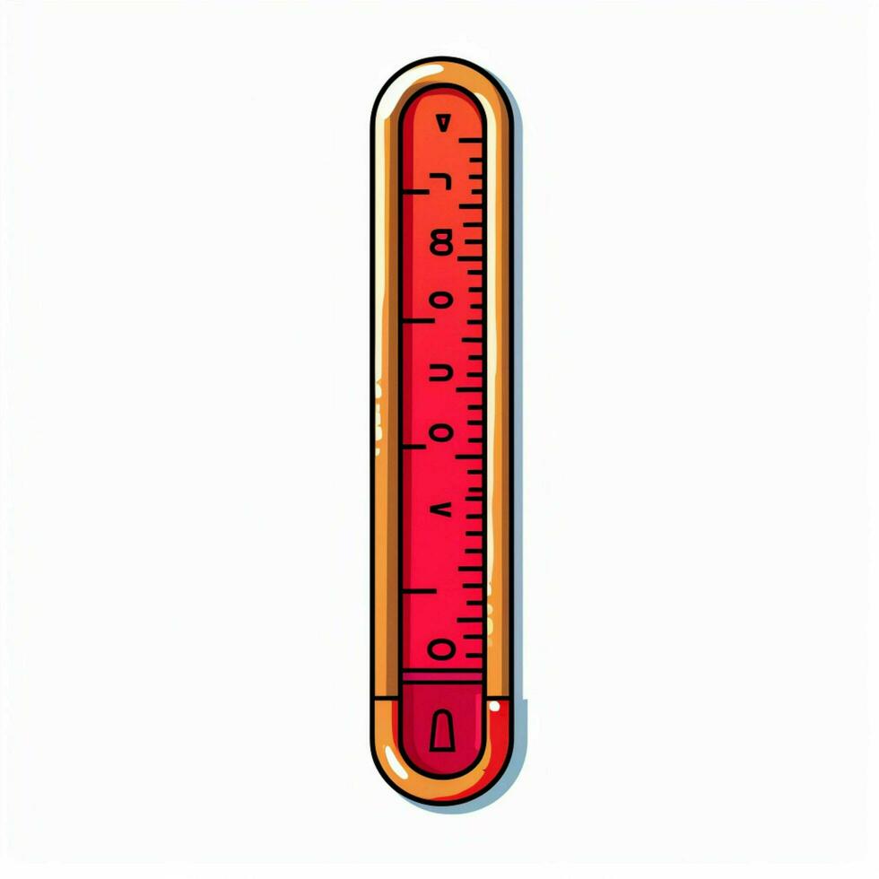 termómetro 2d dibujos animados vector ilustración en blanco backgr foto