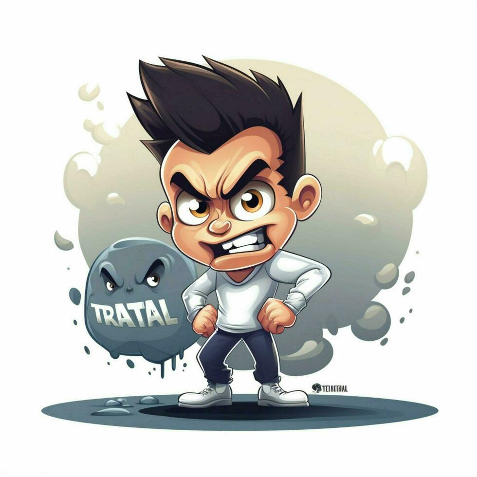 Threat 2d cartoon vector illustration on white background photo