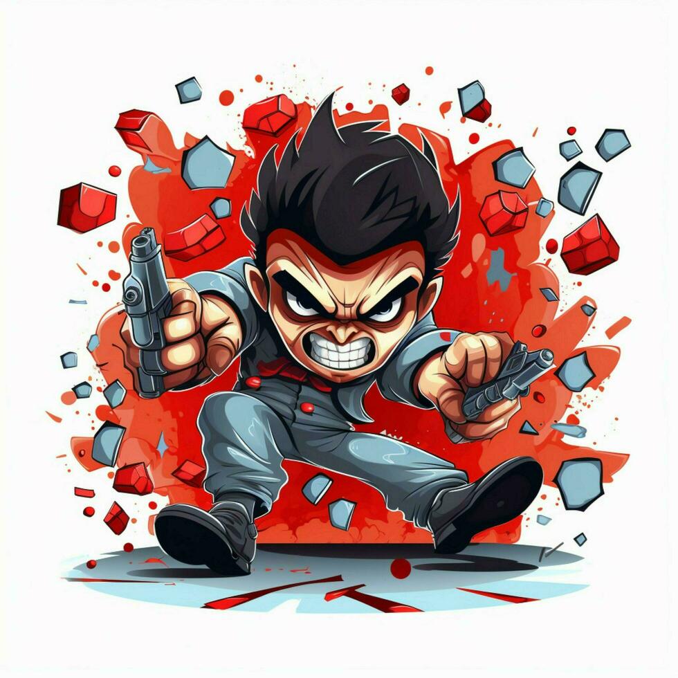 Threat 2d cartoon vector illustration on white background photo