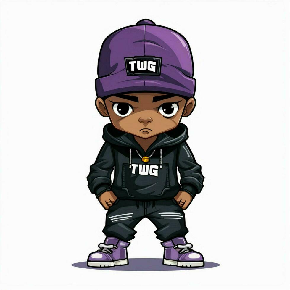 Thug 2d cartoon vector illustration on white background hi photo