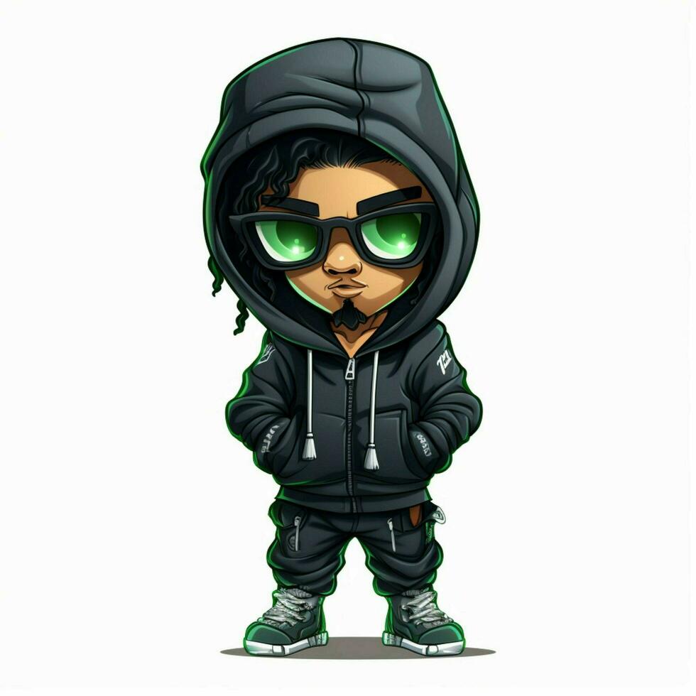 Thug 2d cartoon vector illustration on white background hi photo