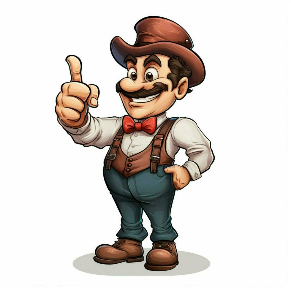 Thumbs Up 2d cartoon illustraton on white background high photo