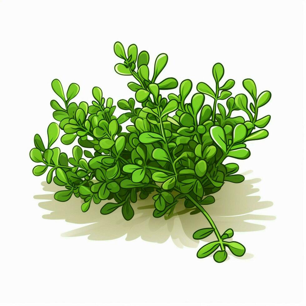 Thyme 2d cartoon vector illustration on white background h photo