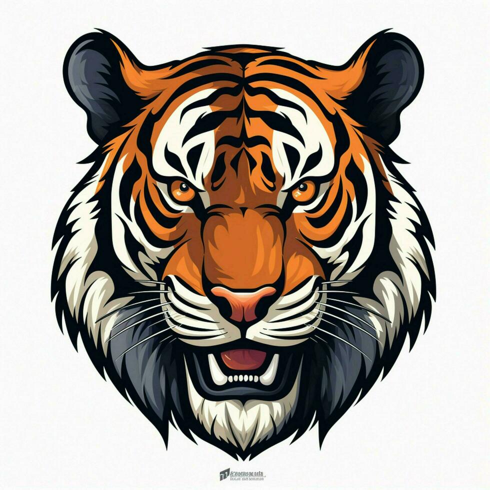 Tiger 2d cartoon vector illustration on white background h photo