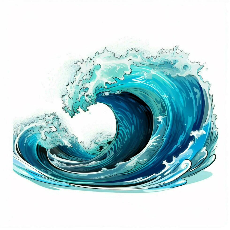 Tidal wave 2d cartoon vector illustration on white backgro photo