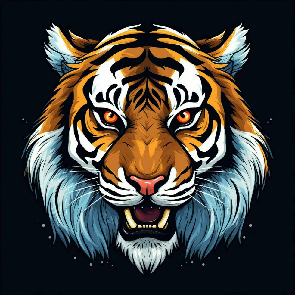 Tiger 2d vector illustration cartoon in white background h photo