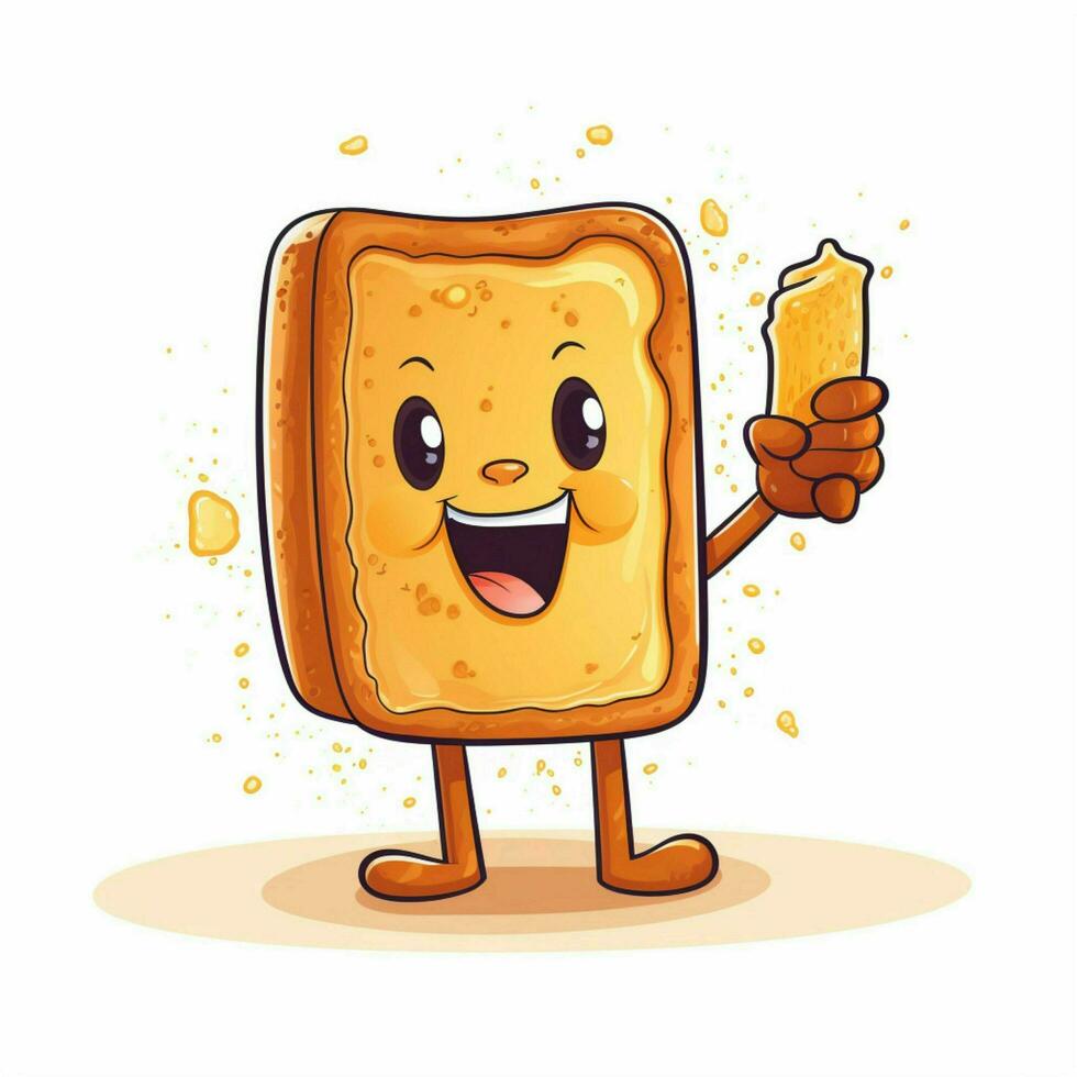 Toast 2d cartoon vector illustration on white background h photo