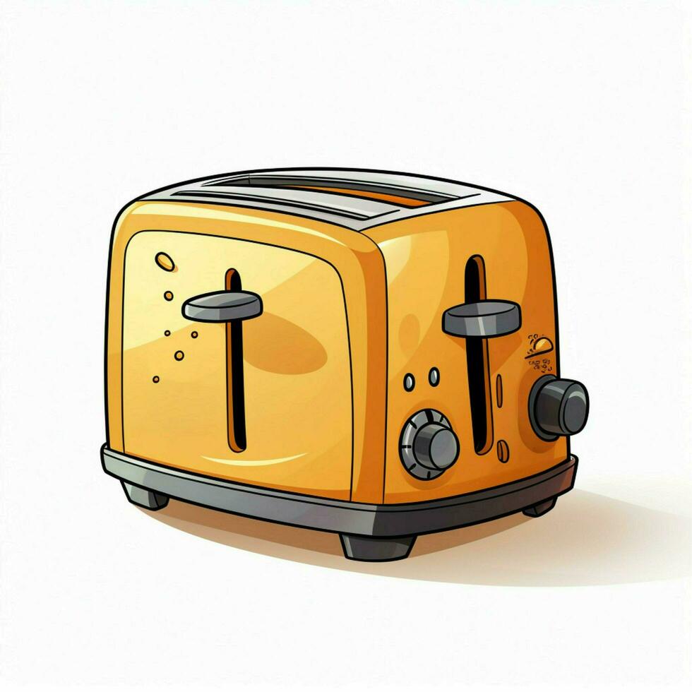 Toaster 2d cartoon illustraton on white background high qu photo