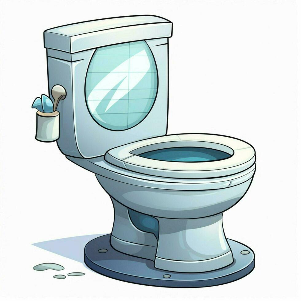 Toilet 2d cartoon vector illustration on white background photo