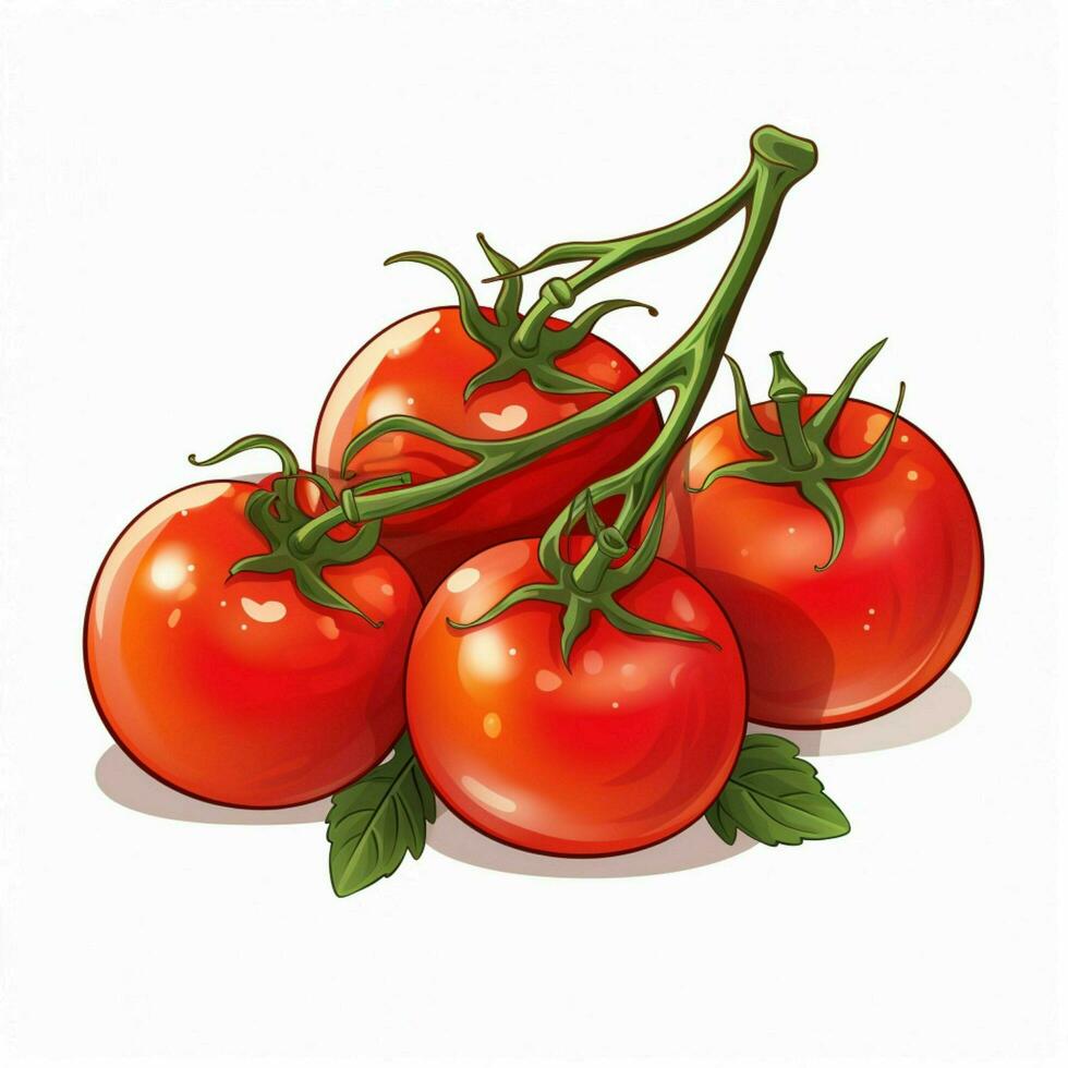 Tomatoes 2d vector illustration cartoon in white backgroun photo