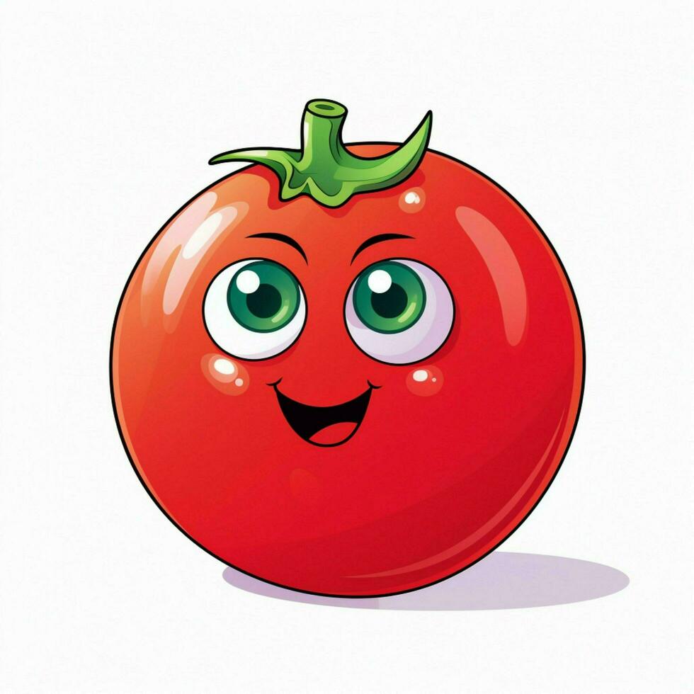 tomate 2d dibujos animados vector ilustración en blanco antecedentes foto