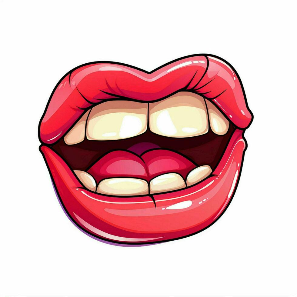 Tongue 2d cartoon vector illustration on white background photo