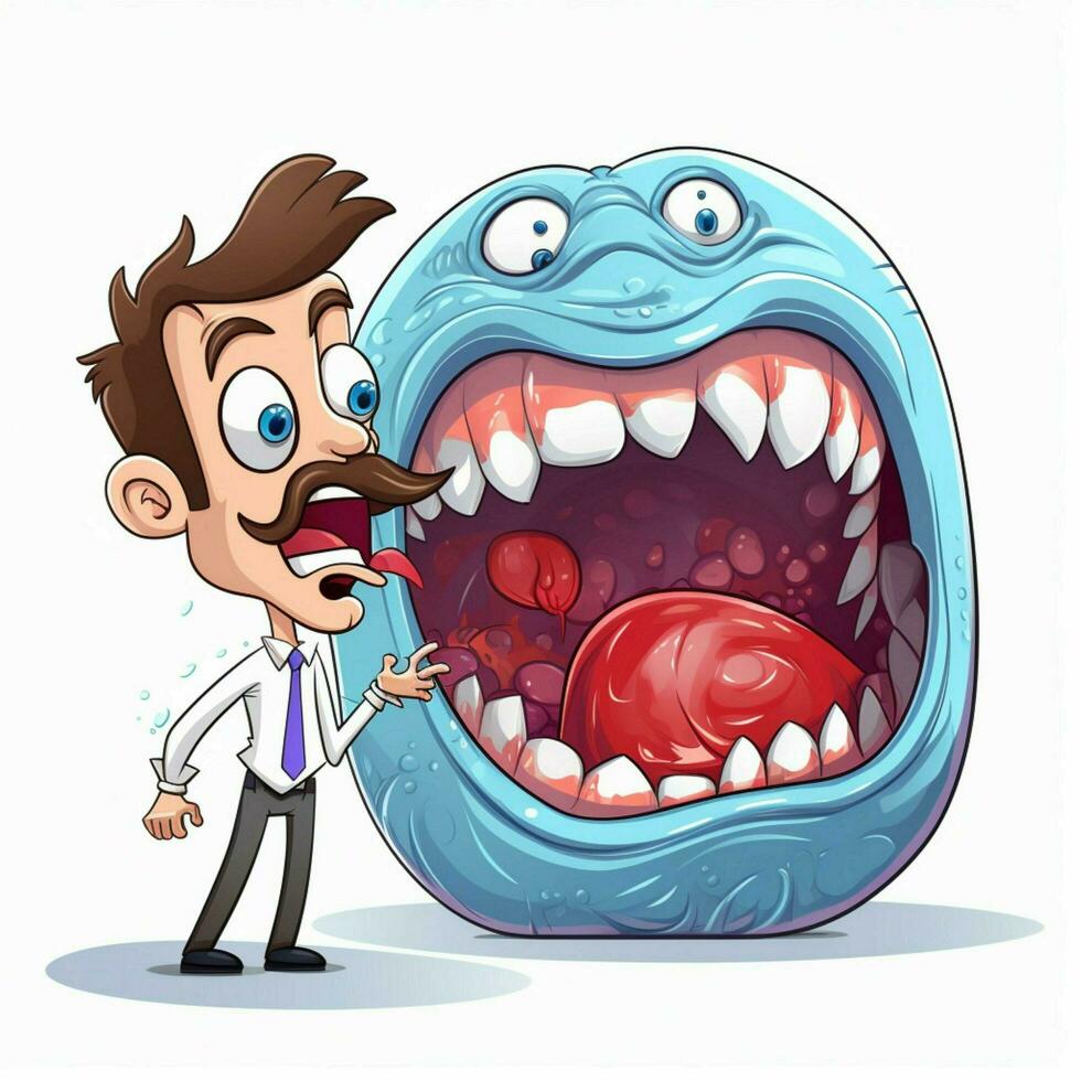 Tonsil 2d cartoon vector illustration on white background photo