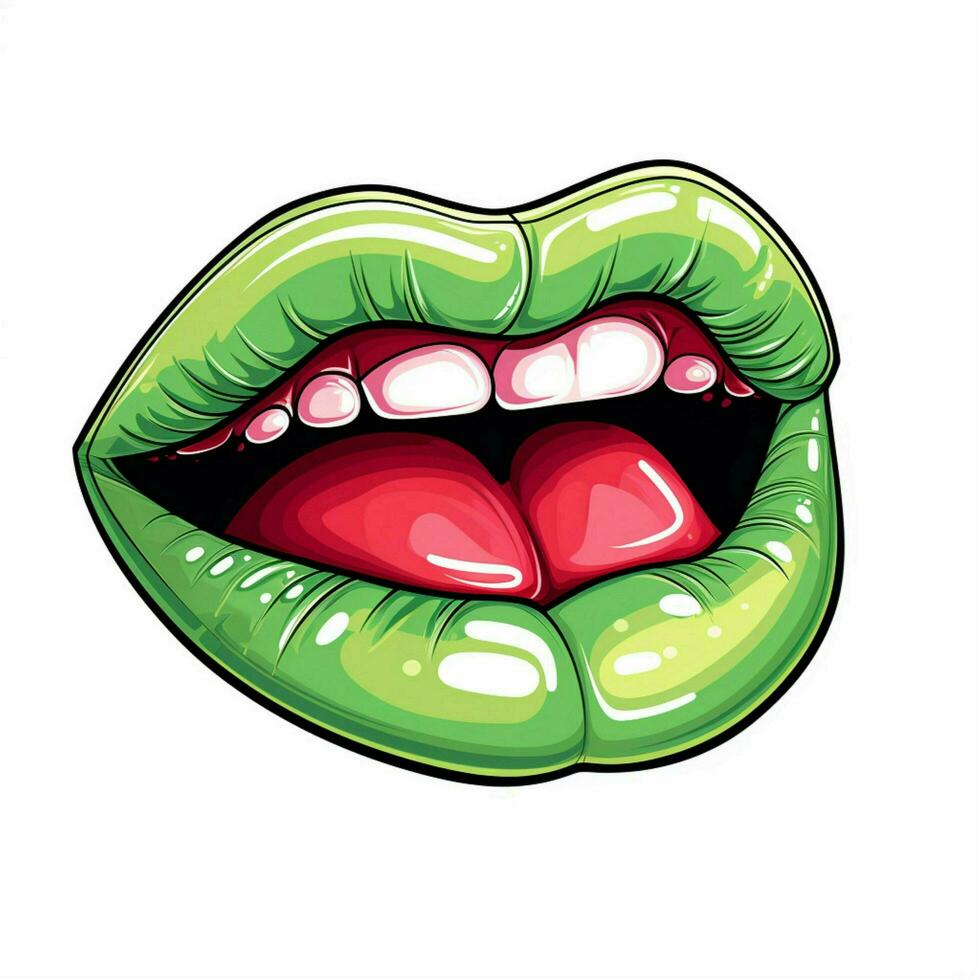 Tongue 2d cartoon vector illustration on white background photo