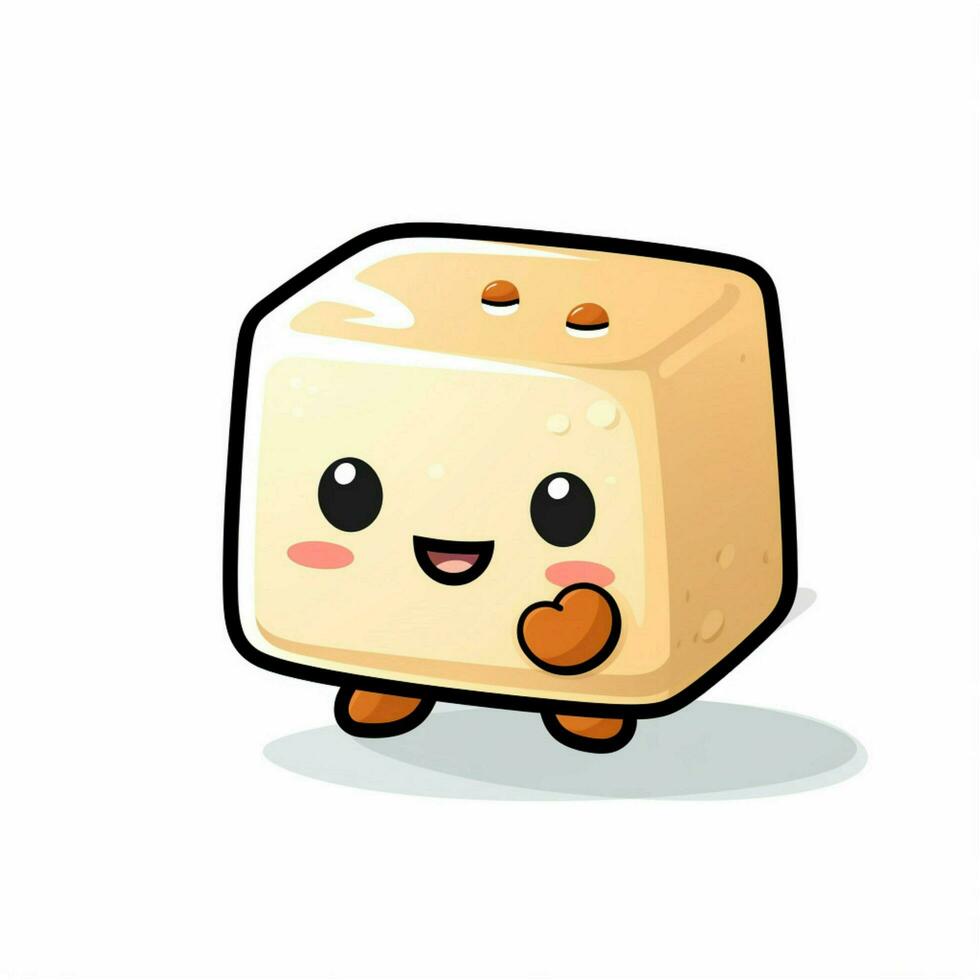 tofu 2d vector ilustración dibujos animados en blanco antecedentes Hola foto