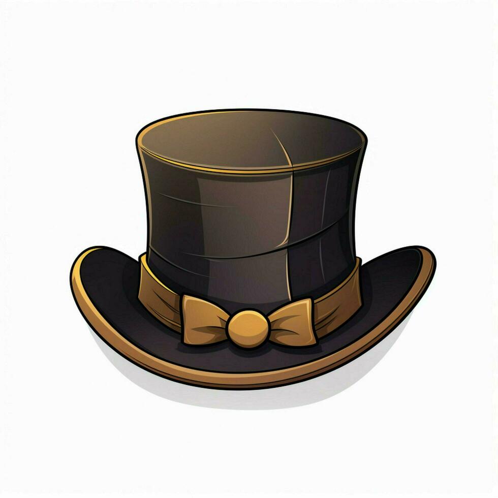 Top hat 2d cartoon vector illustration on white background photo