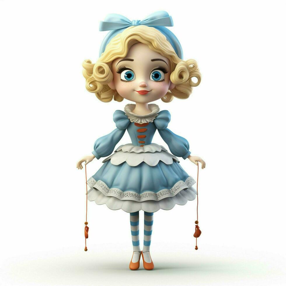 Topsy-Turvy doll 2d cartoon illustraton on white backgroun photo