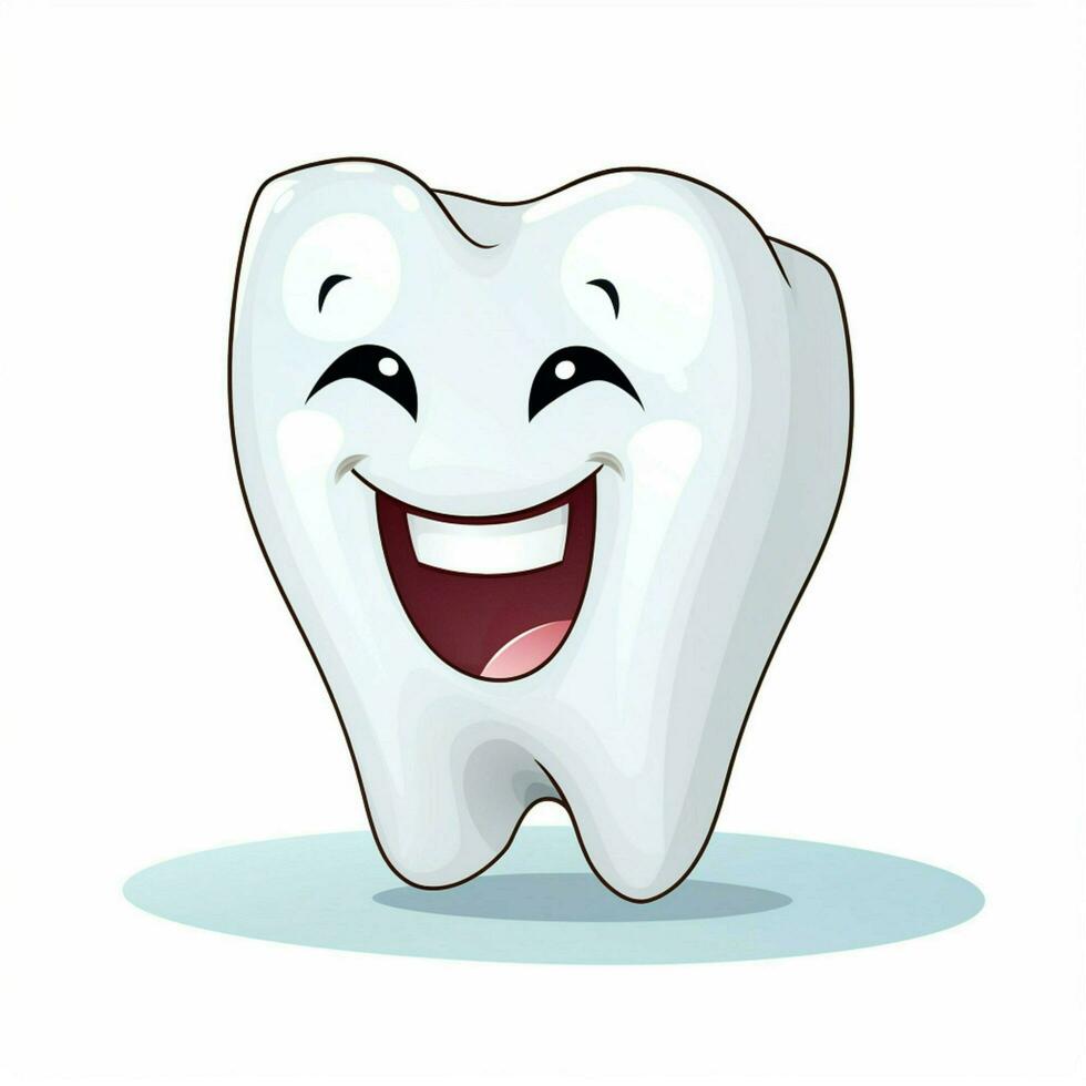 Tooth 2d cartoon vector illustration on white background h photo